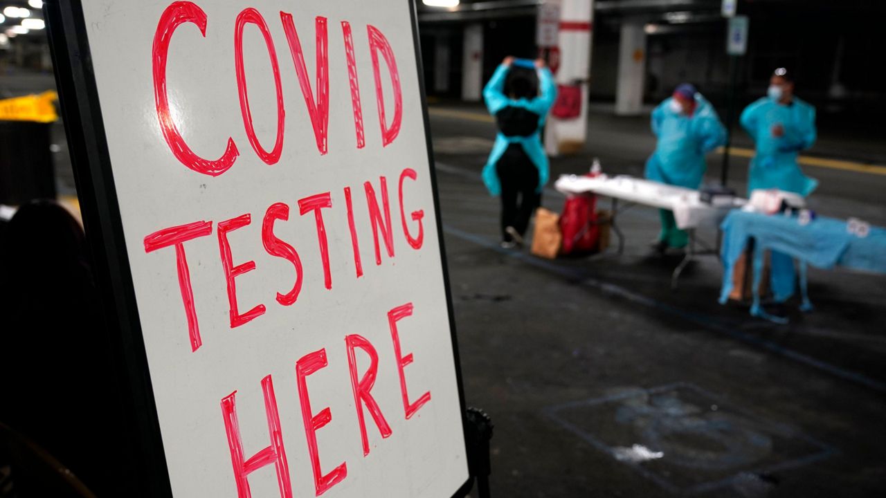 COVID testing sign (file)