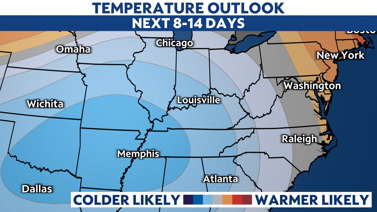 Temperatures stay below average for the next couple of weeks