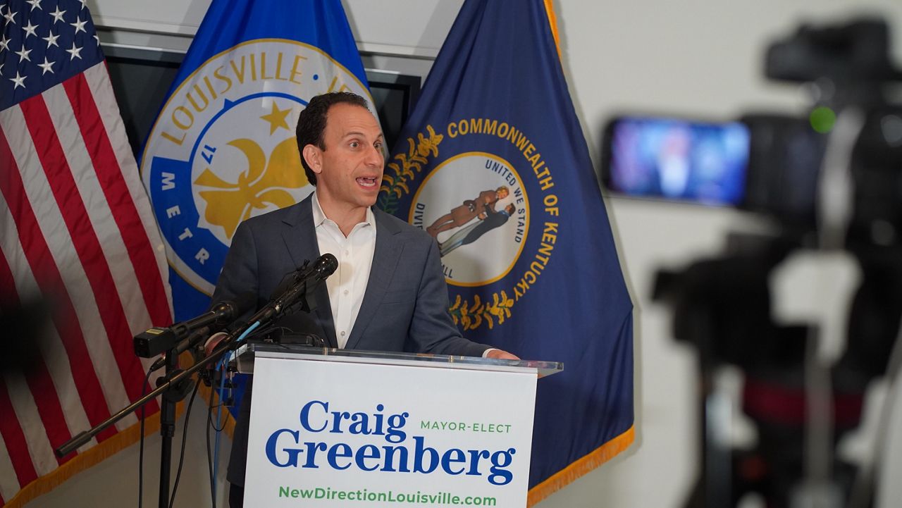 Louisville Mayor-elect Craig Greenberg announced his 58-person transition team, which includes business leaders, faith leaders, organizers and politicians from both parties. (Spectrum News 1/Jonathon Gregg)