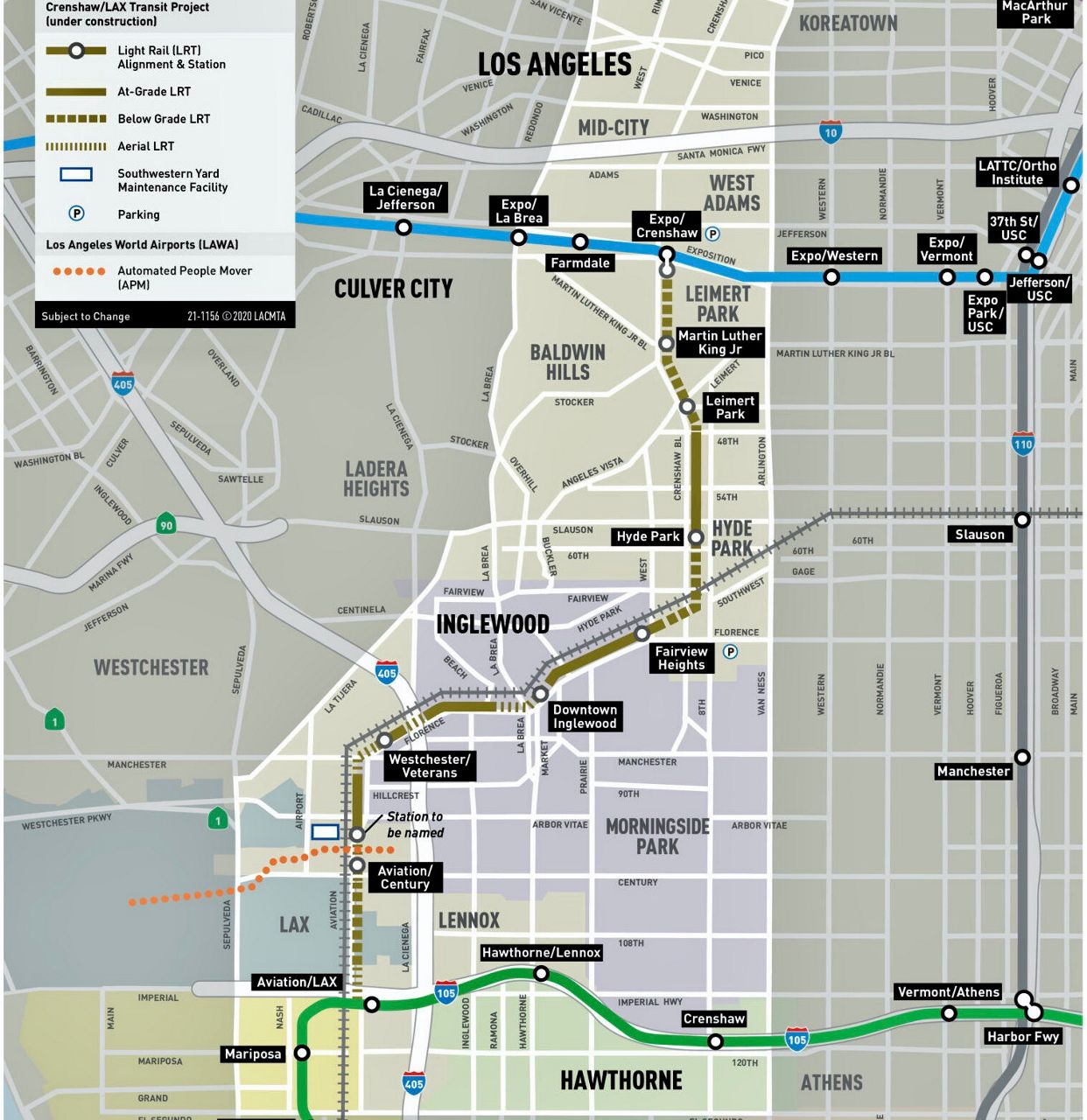 Crenshaw Metro Line Map $2.1 Billion Crenshaw-Lax Light Rail Project Near Completion