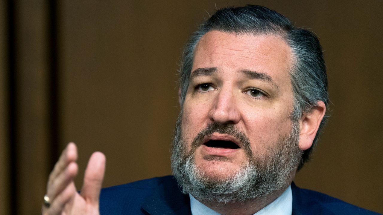 Senate Judiciary Committee member Sen. Ted Cruz, R-Texas, speaks during the committee's business meeting to consider the confirmation of Supreme Court nominee Judge Ketanji Brown Jackson on Capitol Hill in Washington, Monday, April 4, 2022. (AP Photo/Manuel Balce Ceneta)