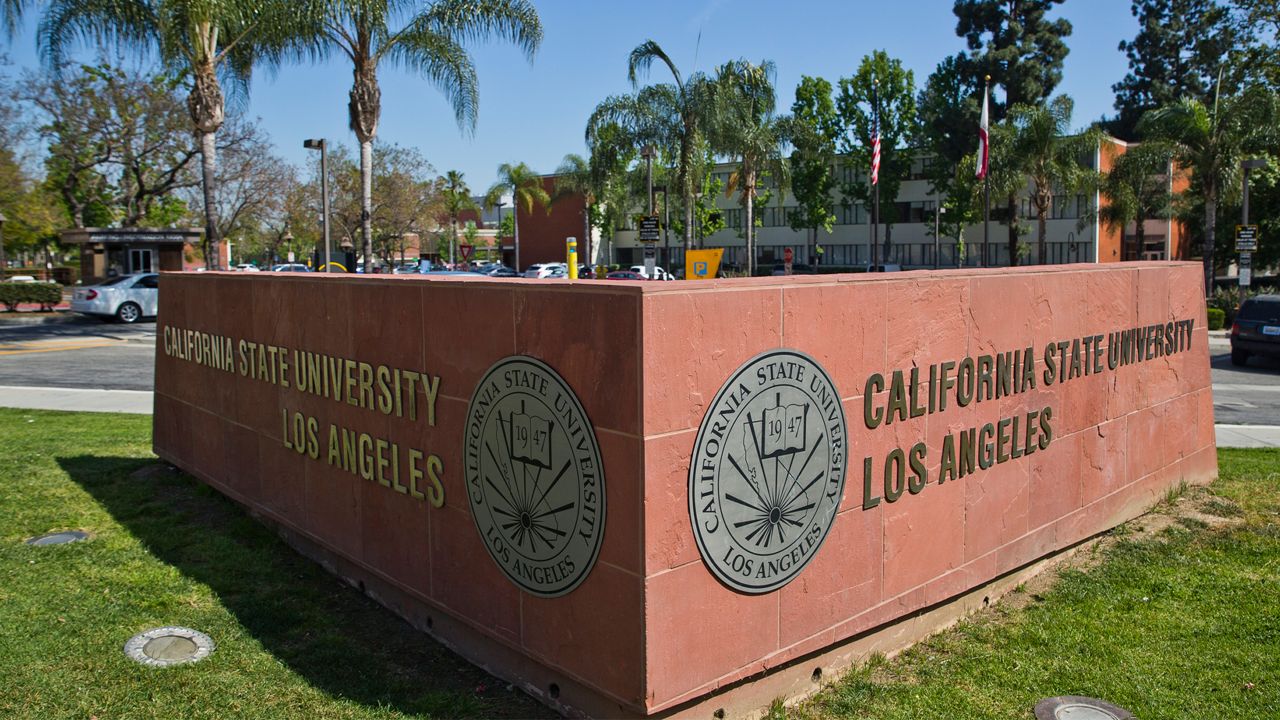 The Cal State University, Los Angeles campus Thursday, April 25, 2019. (AP Photo/Damian Dovarganes)