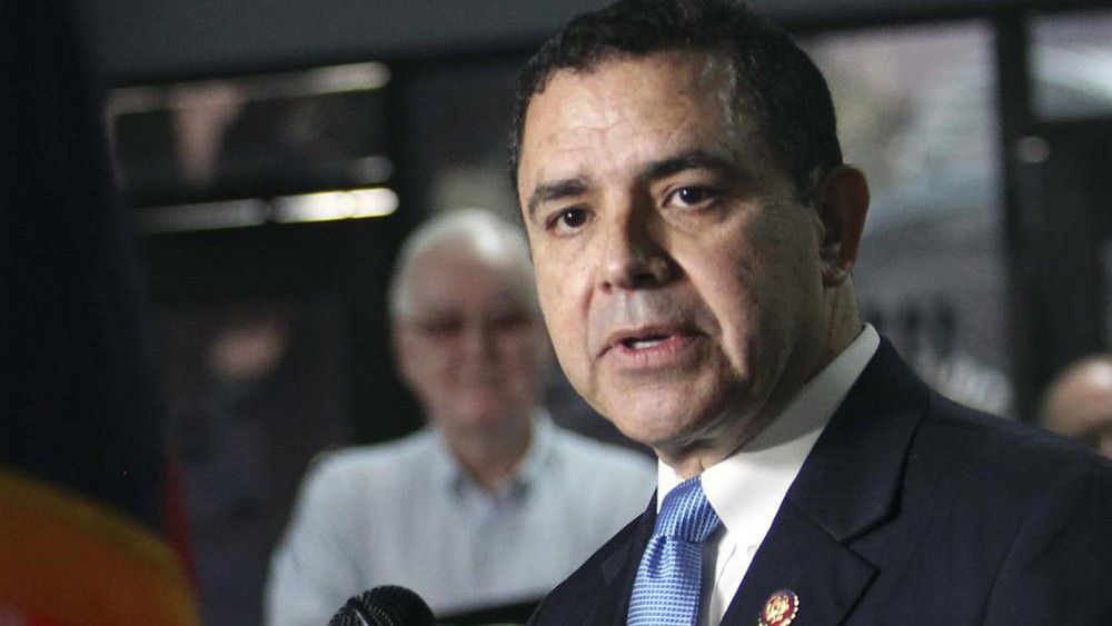 FILE - U.S. Rep. Henry Cuellar, D-Laredo, speaks during a press conference at the southern border at the Humanitarian Respite Center, July 19, 2019 in McAllen, Texas. (Delcia Lopez/The Monitor via AP, File)