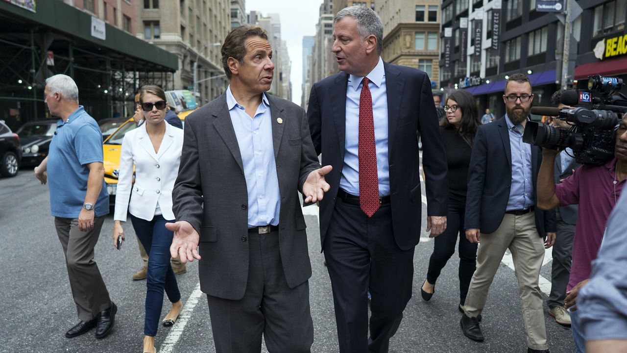 Former Gov. Cuomo and then-Mayor de Blasio