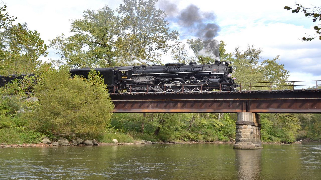 The Cuyahoga River and Cuyahoga Valley Scenic Railroad take parallel, meandering paths from Akron to Cleveland. 