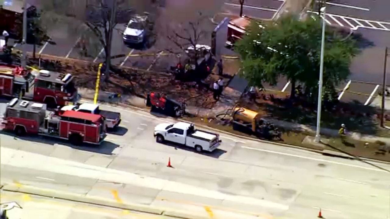 The southbound lanes of North Dale Mabry Highway, from Spruce Street to the I-275 ramps, are slowly reopening following a gas leak outside Duffy’s in Tampa on Thursday, according to Tampa Fire Rescue. (Spectrum News)