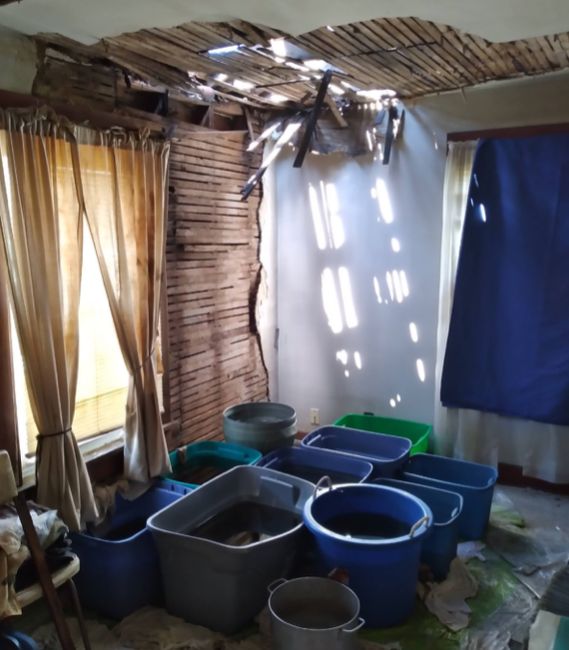 A photo of a roof in critical need of repair in Dayton, Ohio. (Photo courtesy of Habitat for Humanity of Greater Dayton)