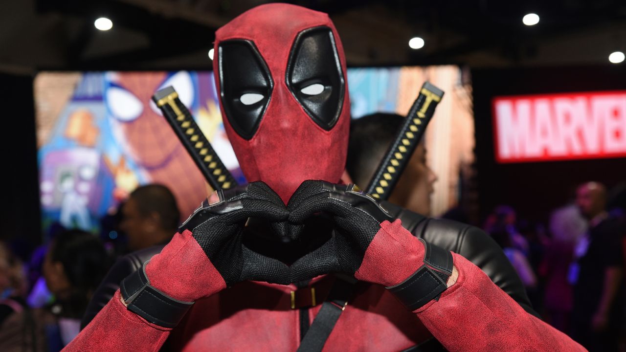 Jesus Rodriquez dressed as Deadpool poses at Comic-Con International on Thursday in San Diego. (Photo by Richard Shotwell/Invision/AP)