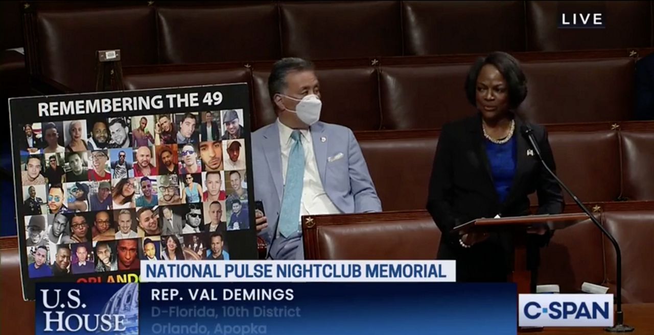 U.S. Rep. Val Demings of Orlando speaks on the House floor before Wednesday's vote to designate the Pulse nightclub as a national memorial. The legislation still must pass the Senate. (Screen capture from C-SPAN)