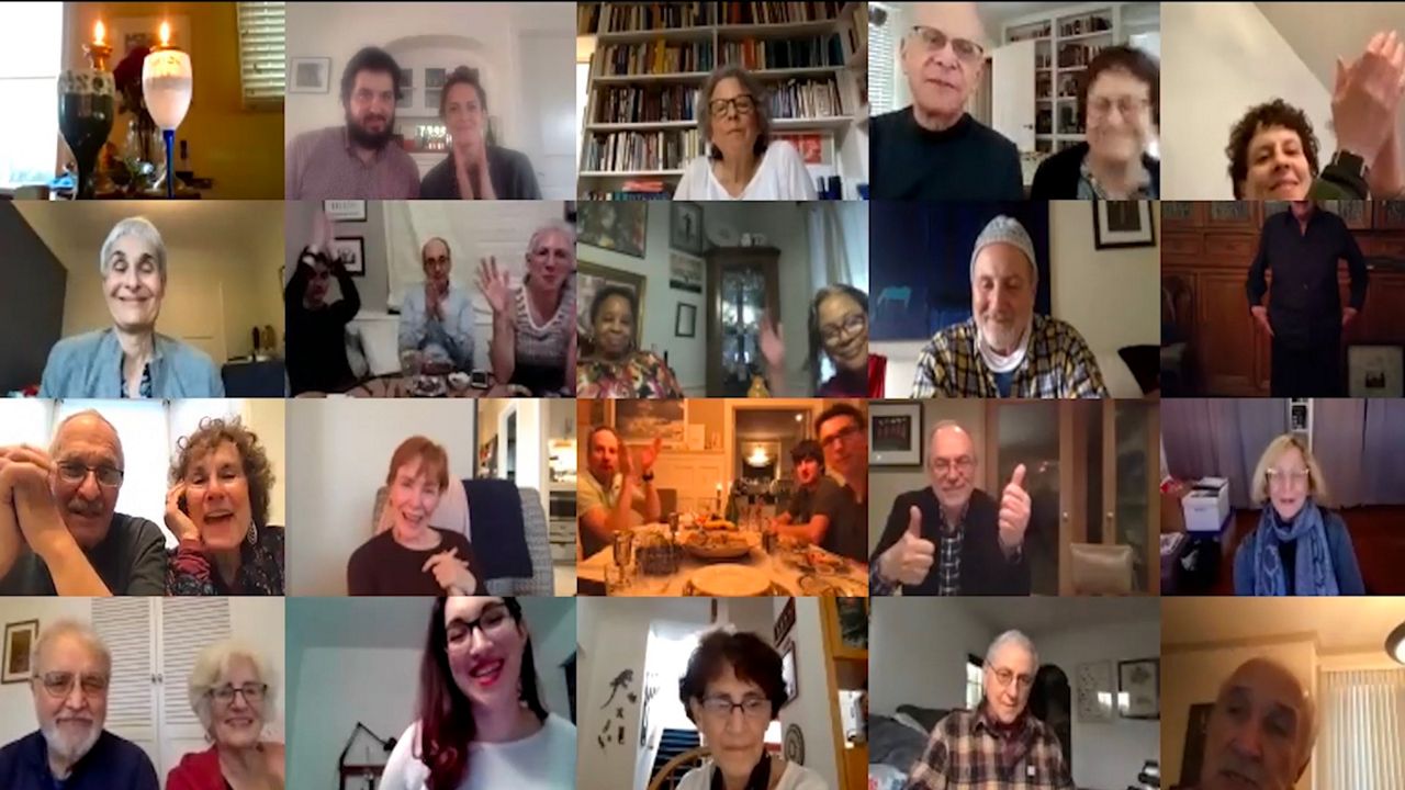 Collage of people on a Zoom screen