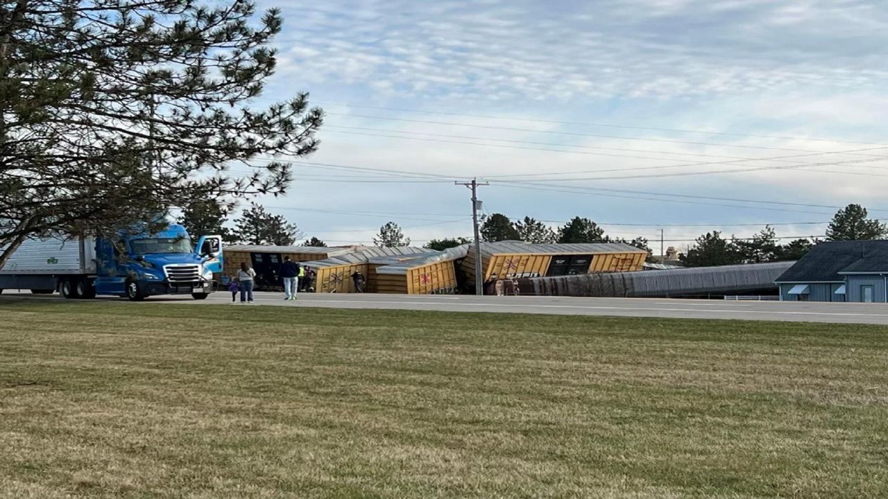 The Norfolk Southern train derailed in Springfield Saturday evening. (Mindy Burton)