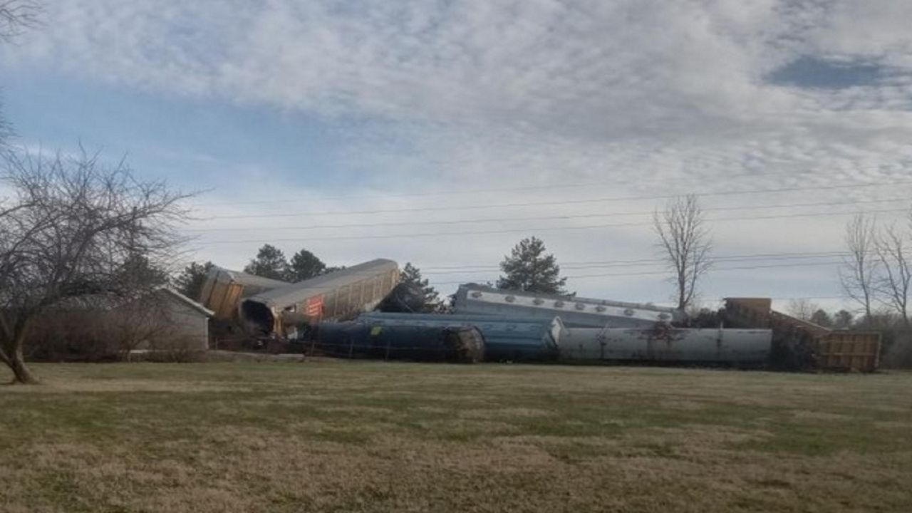 The Norfolk Southern train derailment in Springfield, Ohio. (Shane Mounts)