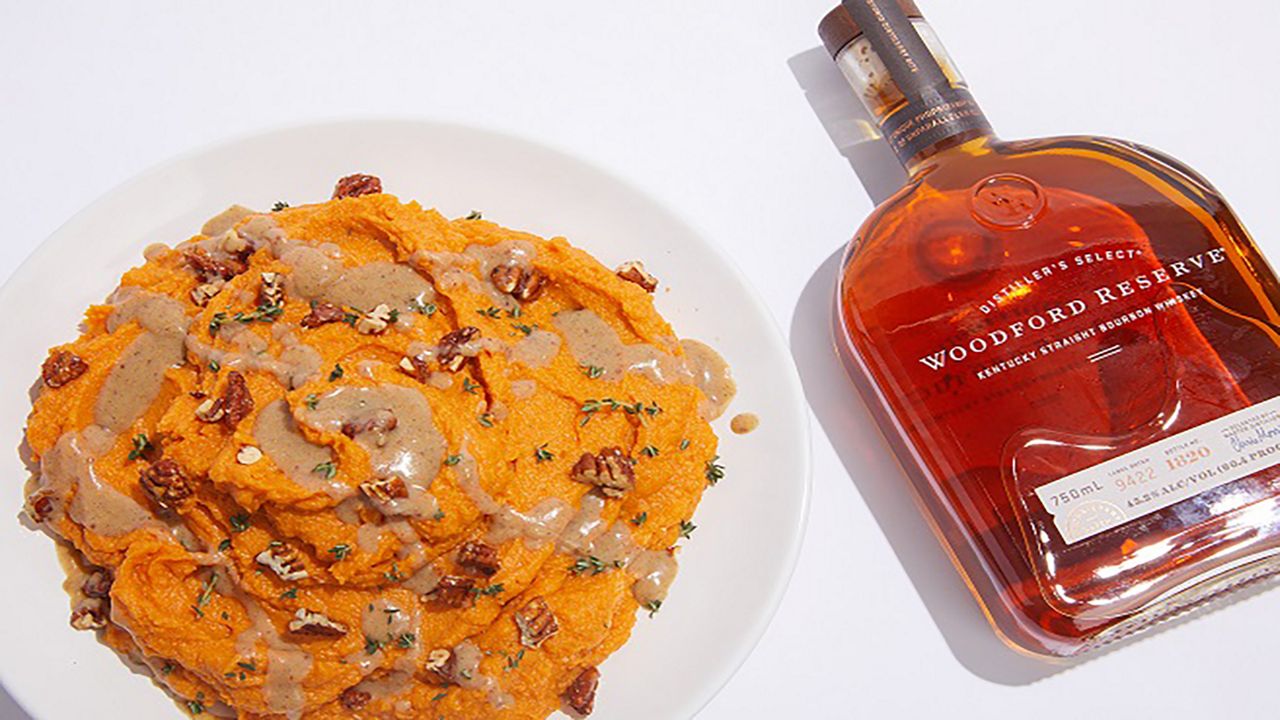 Mashed Sweet Potatoes with Woodford Reserve Bourbon® brown butter, herb, candied spiced pecan is just one of the items visitors will find on the official Derby 149 menu from Churchill Downs. (Churchill Downs)