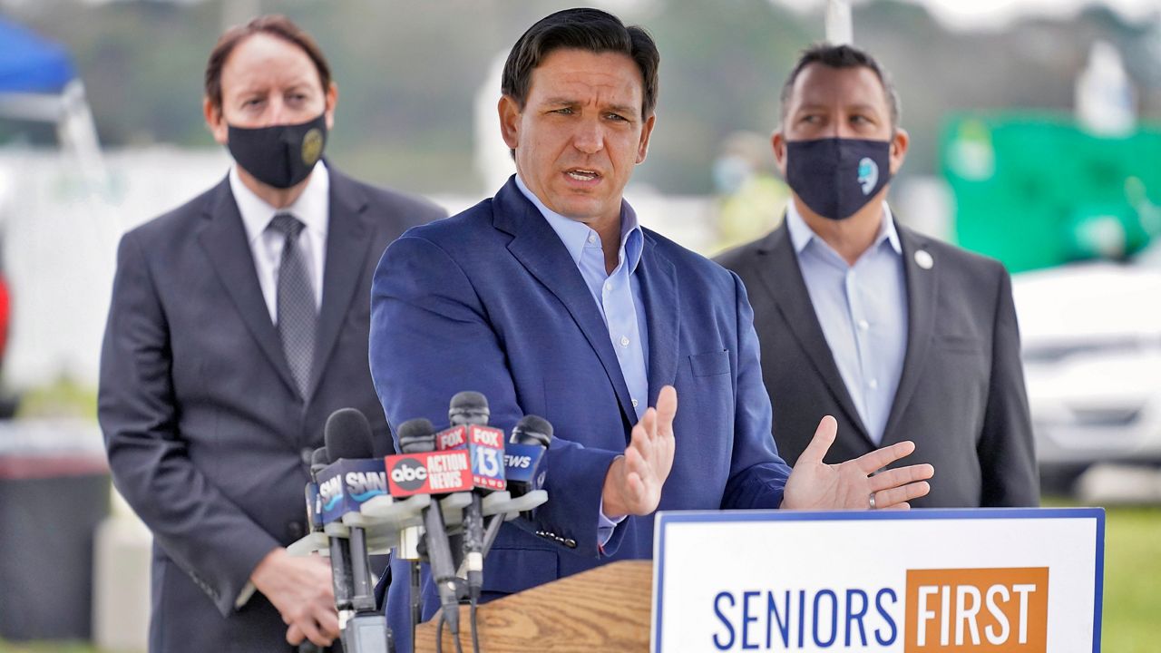 Gov. Ron DeSantis announced Friday the vaccine eligibility age in Florida will be lowered to age 50 starting Monday. (AP file)