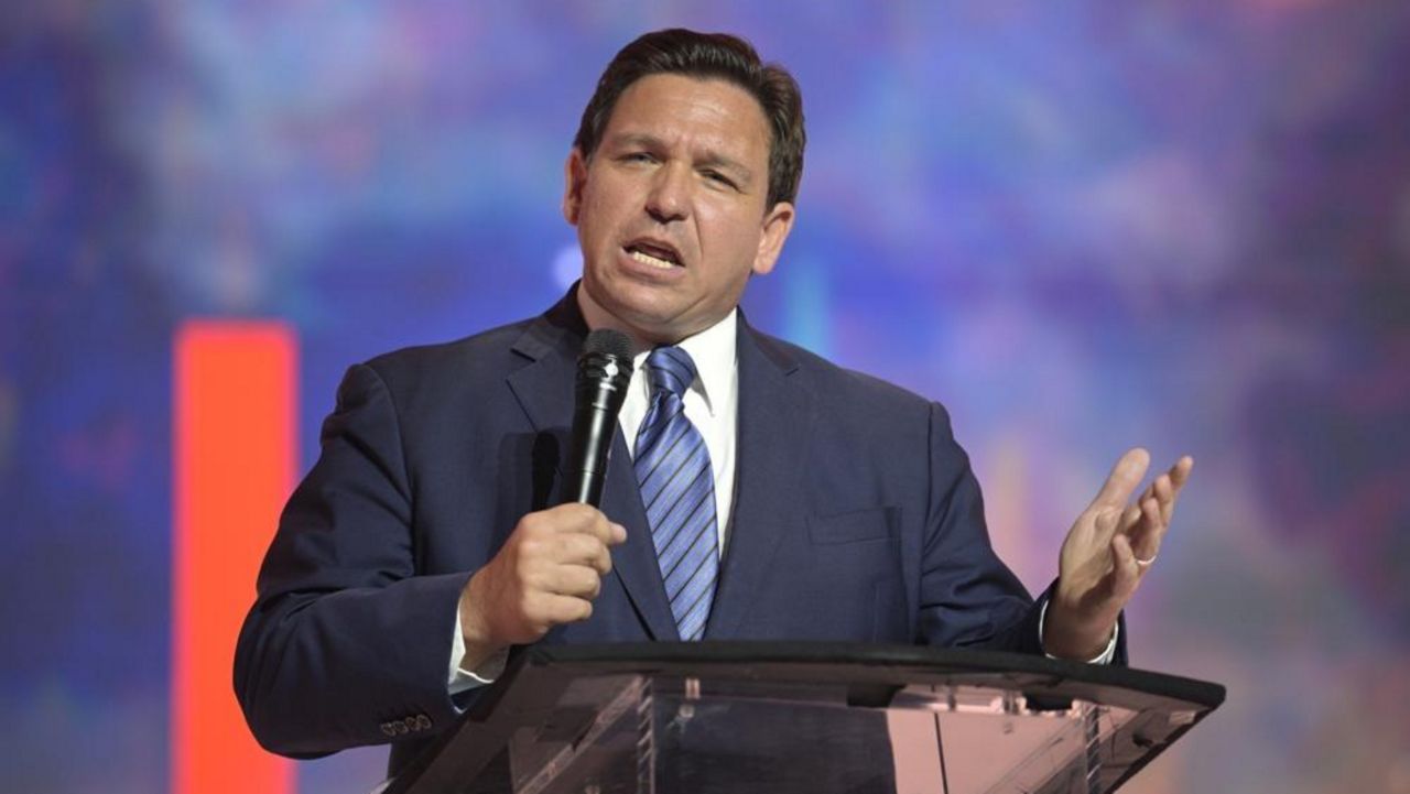 Florida Governor Ron DeSantis announced a proposed bill that would ban banks and other financial institutions from using "social credit scores" to target people based on their beliefs. (AP Photo)