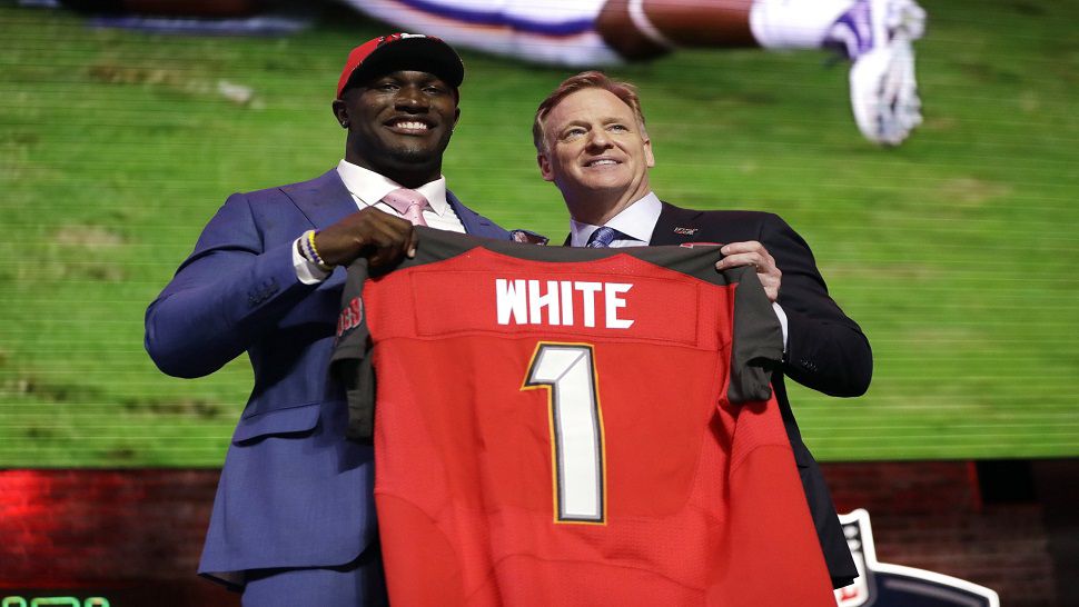 Devin White was the first linebacker selected Thursday night and the first Tampa Bay has drafted in the first round since Hall of Famer Derrick Brooks in 1995.