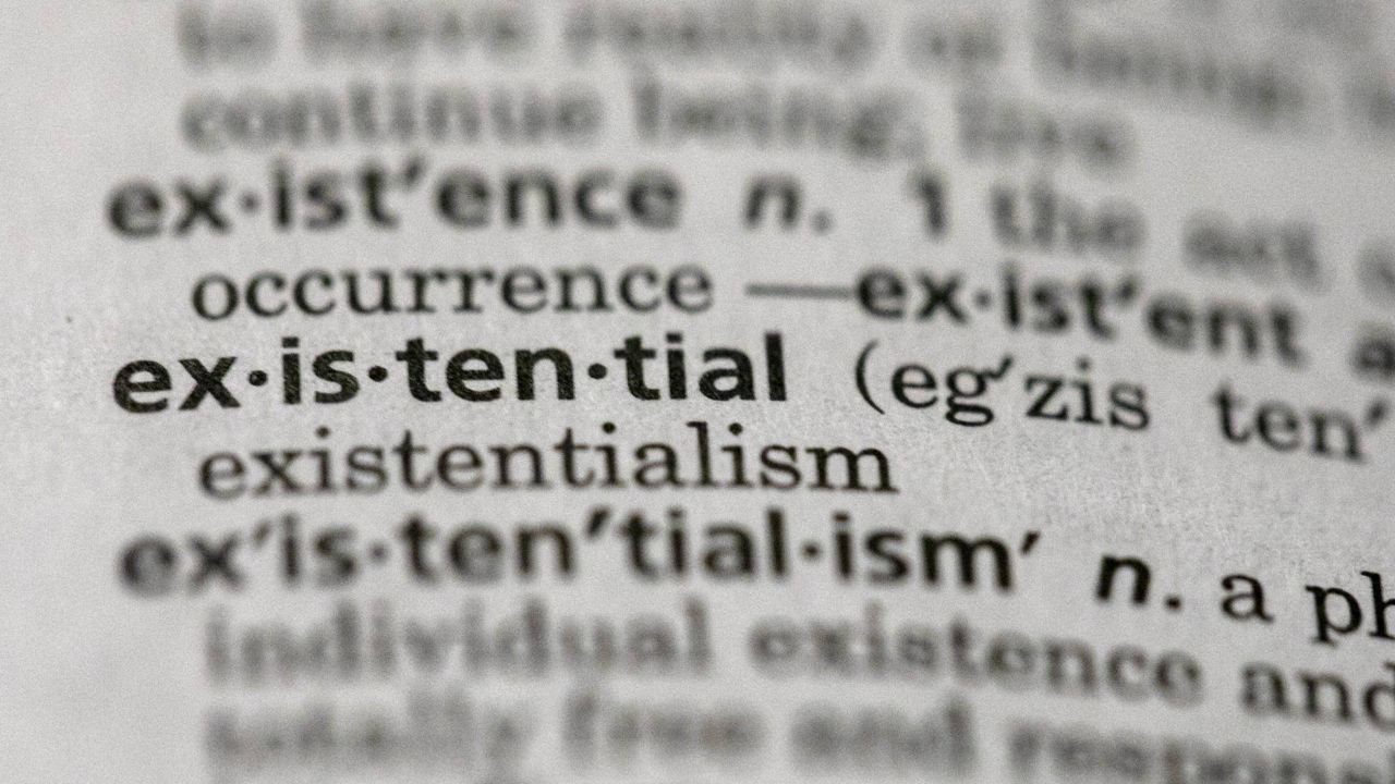 Screenshot of "existential," Dictionary.com 2019 word of the year (via Associated Press)