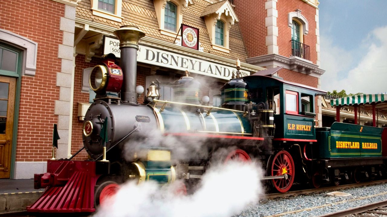 A photo of the Disneyland Railroad at Disneyland