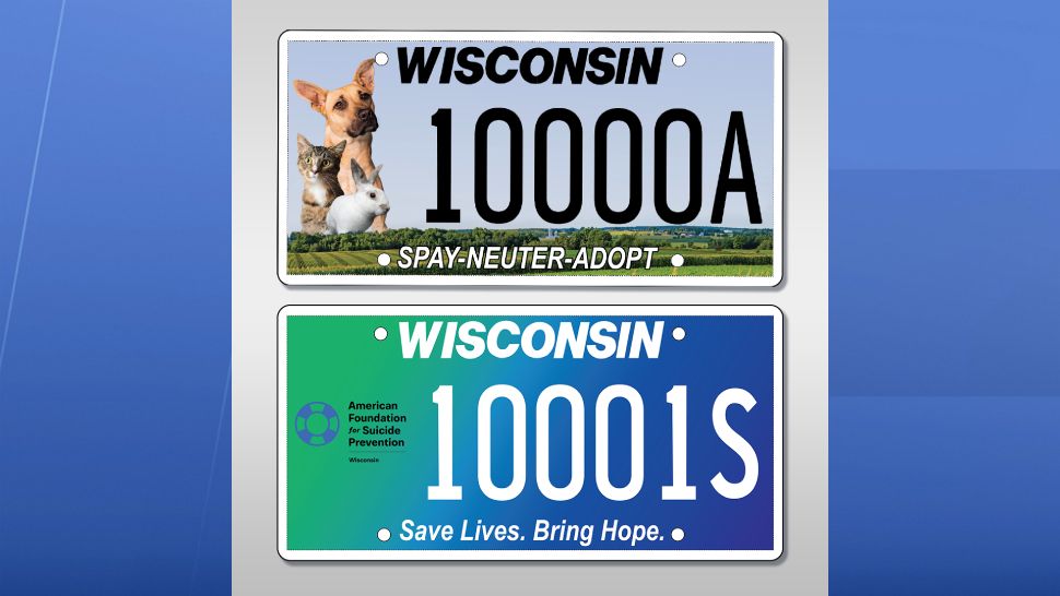 new specialty plates displays save lives bring hope and the other spay, neuter and adopt 