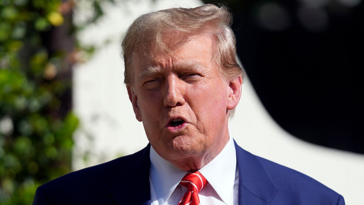 Republican presidential candidate former President Donald Trump speaks after voting in Florida's primary election in Palm Beach, Fla., Tuesday, March 19, 2024. (AP Photo/Wilfredo Lee)