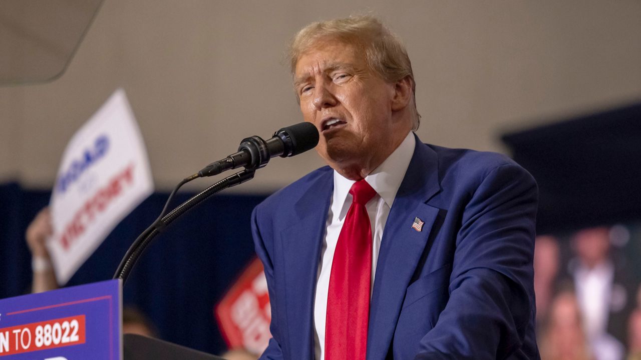 Republican presidential candidate former President Donald Trump speaks April 2, 2024, at a rally in Green Bay, Wis. (AP Photo/Mike Roemer, File)