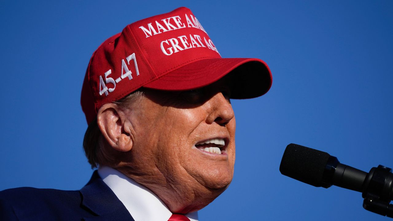 Republican presidential candidate former President Donald Trump speaks during a campaign rally in Wildwood, N.J., Saturday, May 11, 2024. (AP Photo/Matt Rourke)