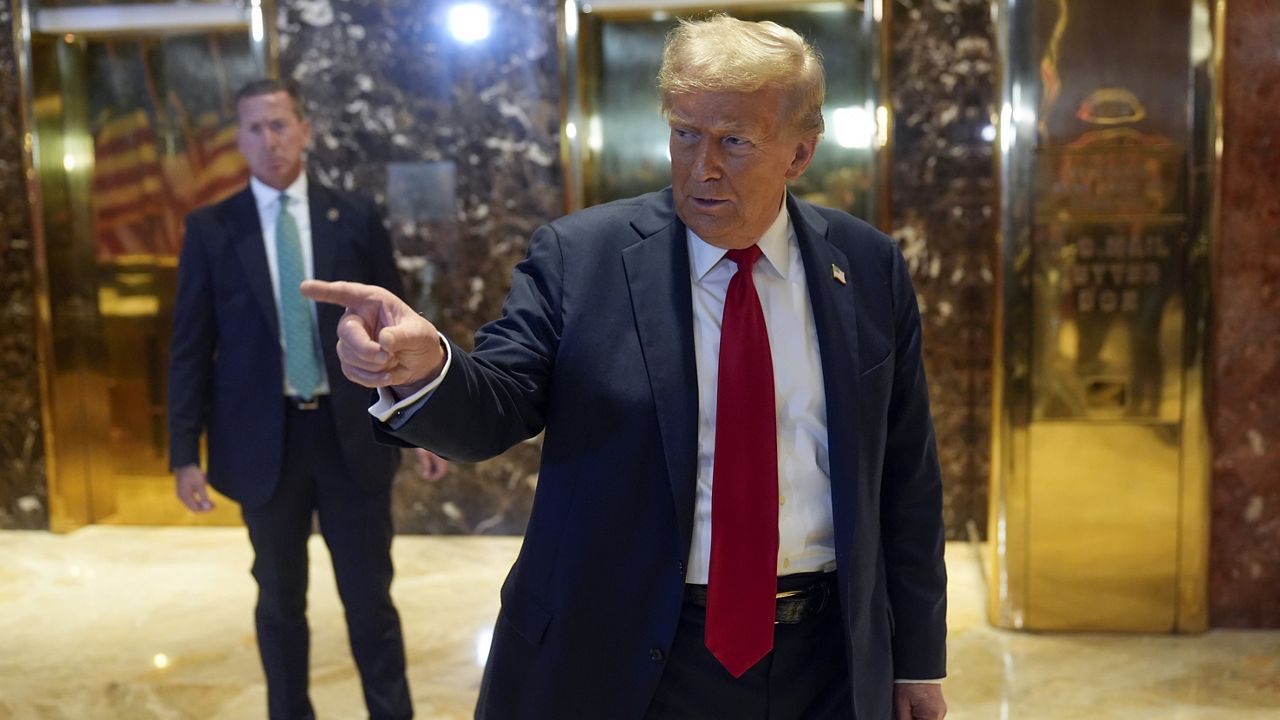 Republican presidential nominee and former President Donald Trump speaks at Trump Tower in New York, Thursday, Sept. 26, 2024. (Seth Wenig, AP Photo)