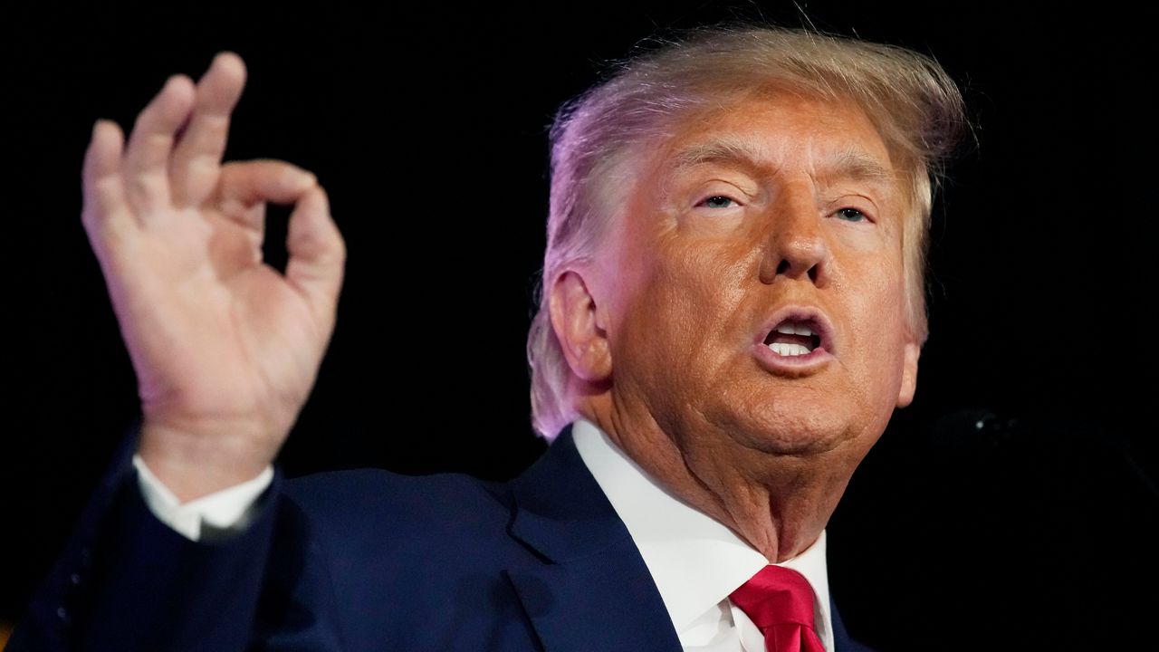 Former President Donald Trump speaks at a campaign event, July 8, 2023, in Las Vegas. (AP Photo/John Locher, File)