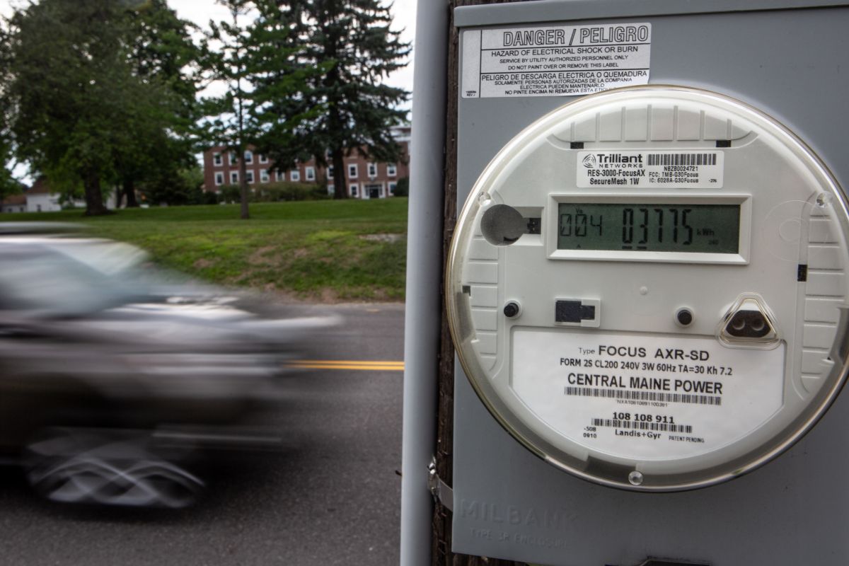A Central Maine Power smart meter. (Troy R. Bennett / Bangor Daily News)