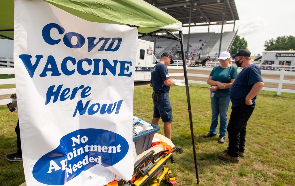 Vaccine testing site at Maine fair.