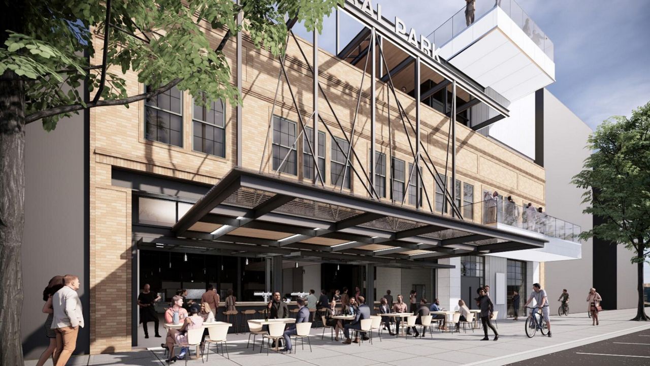 A rendering of the Central Park St. Pete Food Hall (Behar Peteranecz Architecture)