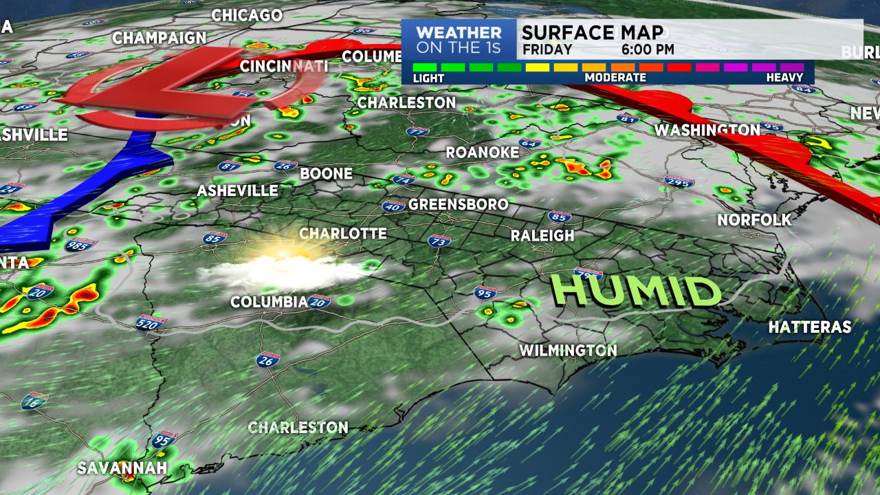 More heat, humidity and storms for Friday.