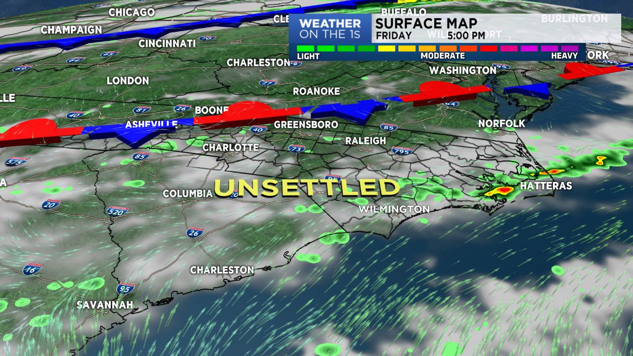 Unsettled weather for Friday.