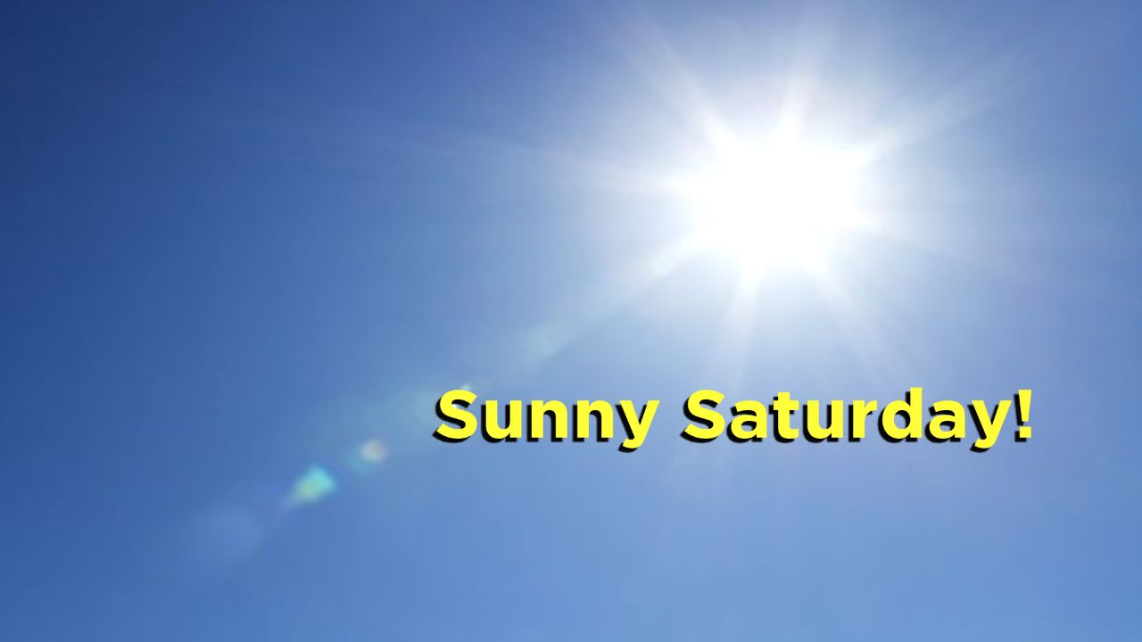 Plenty of sunshine for our Saturday!