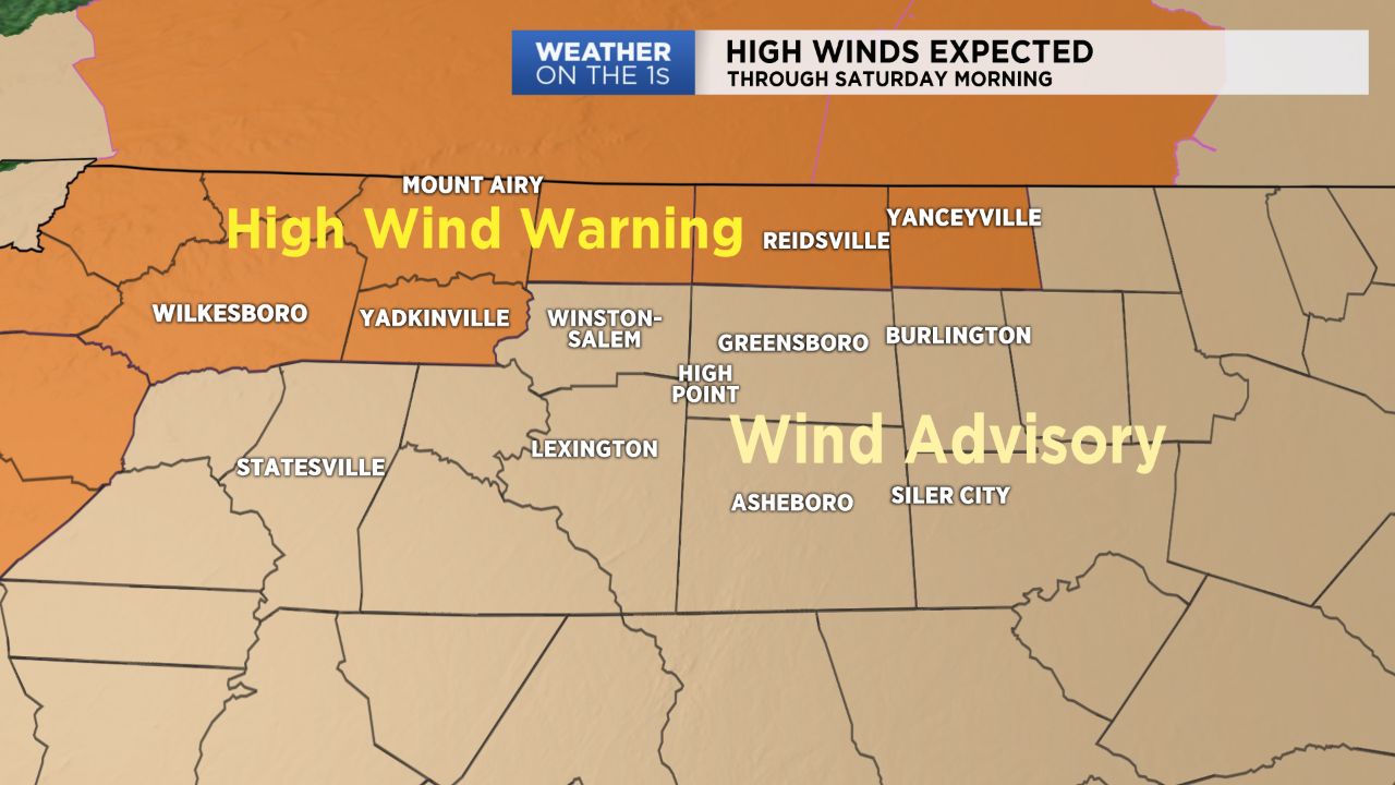 High winds will be a big concern overnight and Friday.