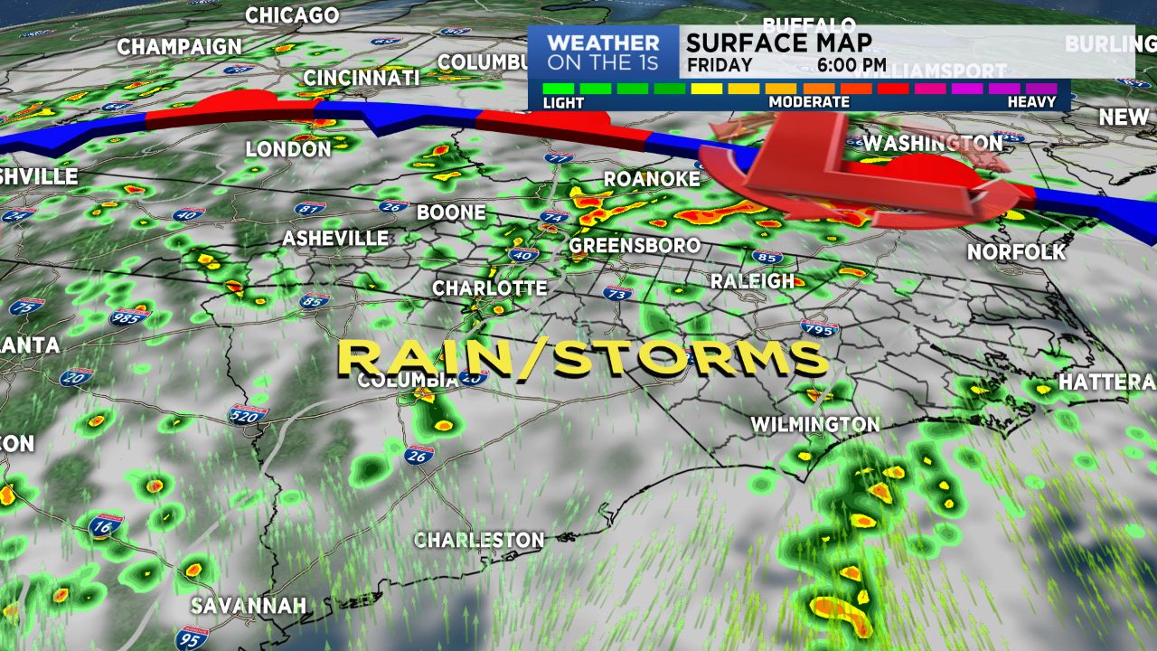 More rain and storms for Friday.