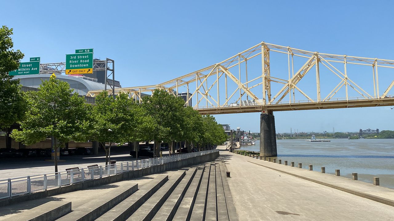 Downtown Louisville's Second Street Bridge as seen from Waterfront Park. (Spectrum News 1/Diamond Palmer)