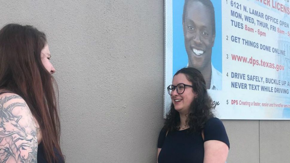 Two women wait in line at one of the Texas DPS Drivers License offices in this undated photo. (Spectrum News/File)