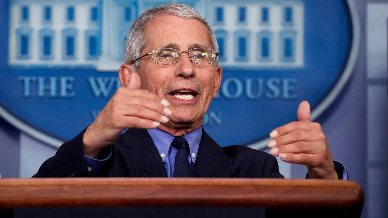 Dr. Anthony Fauci speaks at a White House briefing. (AP Photo) 