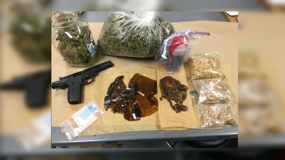 Drugs and a pistol seizes during a raid at a home in Round Rock, Texas, on April 4, 2018. (William County Sheriff's Office/Sheriff Robert Chody/Twitter)