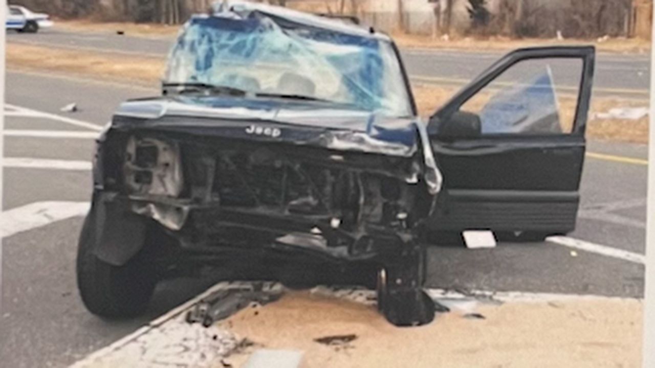 Crashed SUV