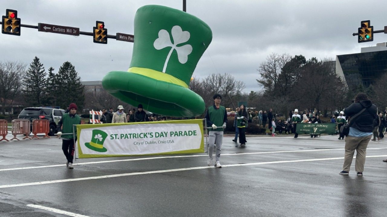 The St. Patrick's Day parade in Dublin, Ohio.