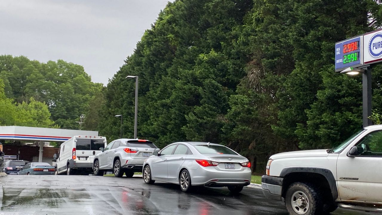 Cars continue to line up to buy gas in North Carolina, five days after the Colonial Pipeline hack. An economist says panic buying is making the situation worse. 