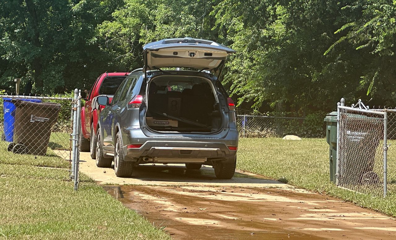 Vehicles dry out after Tropical Storm Chantal caused flooding along the Eno River in Durham County. (Spectrum News 1/Jatrissa Wooten)