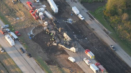 Illinois State Police release more images following a deadly dust storm on I-55. (Photo credit: Illinois State Police)