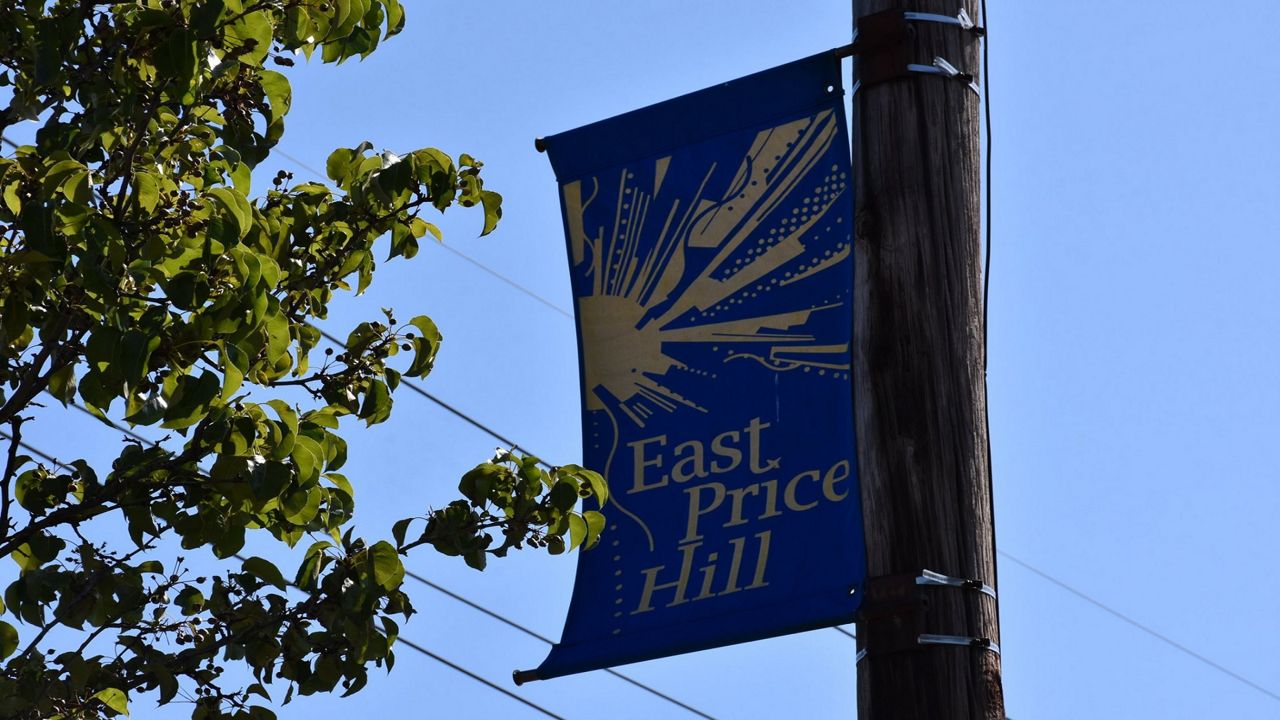 A street sign for the East Price Hill neighborhood (Casey Weldon | Spectrum News 1)