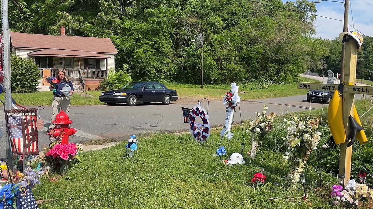 Many family members and community members laid tributes at the site of the crash. 