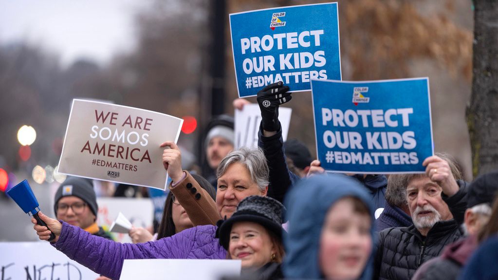 Department of Education protest March 14