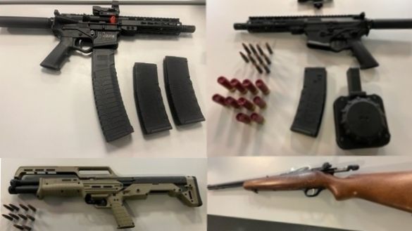 Guns confiscated by authorities from alleged New York City-based traffickers charged in federal court Wednesday. (U.S. Attorney's Office, Eastern District of New York)