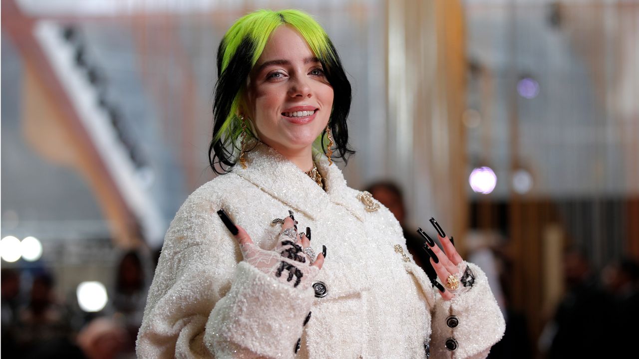 Billie Eilish arrives at the Oscars on Sunday, Feb. 9, 2020, at the Dolby Theatre in Los Angeles. (AP Photo/John Locher)